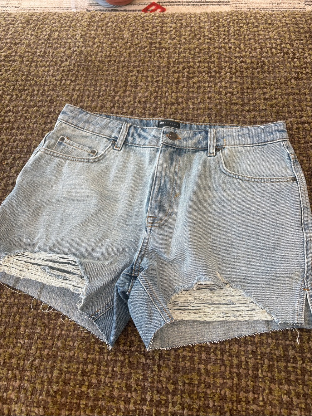 ASOS Light Blue Distressed Denim Shorts